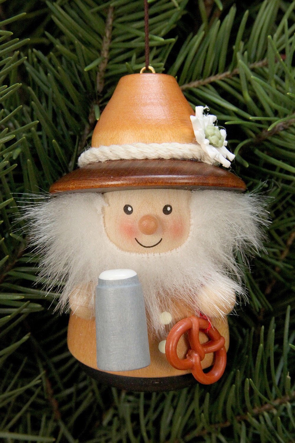 Little gnome Christmas tree decoration - Bavarian (Natural)